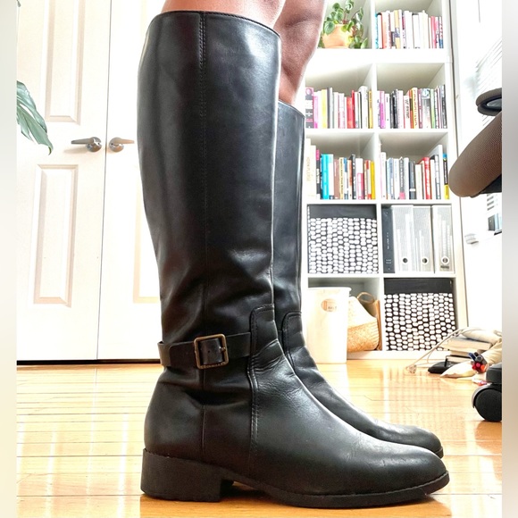 Cole Haan Shoes - Cole Haan Black Waterproof Leather Riding Boot - 8.5B Women's